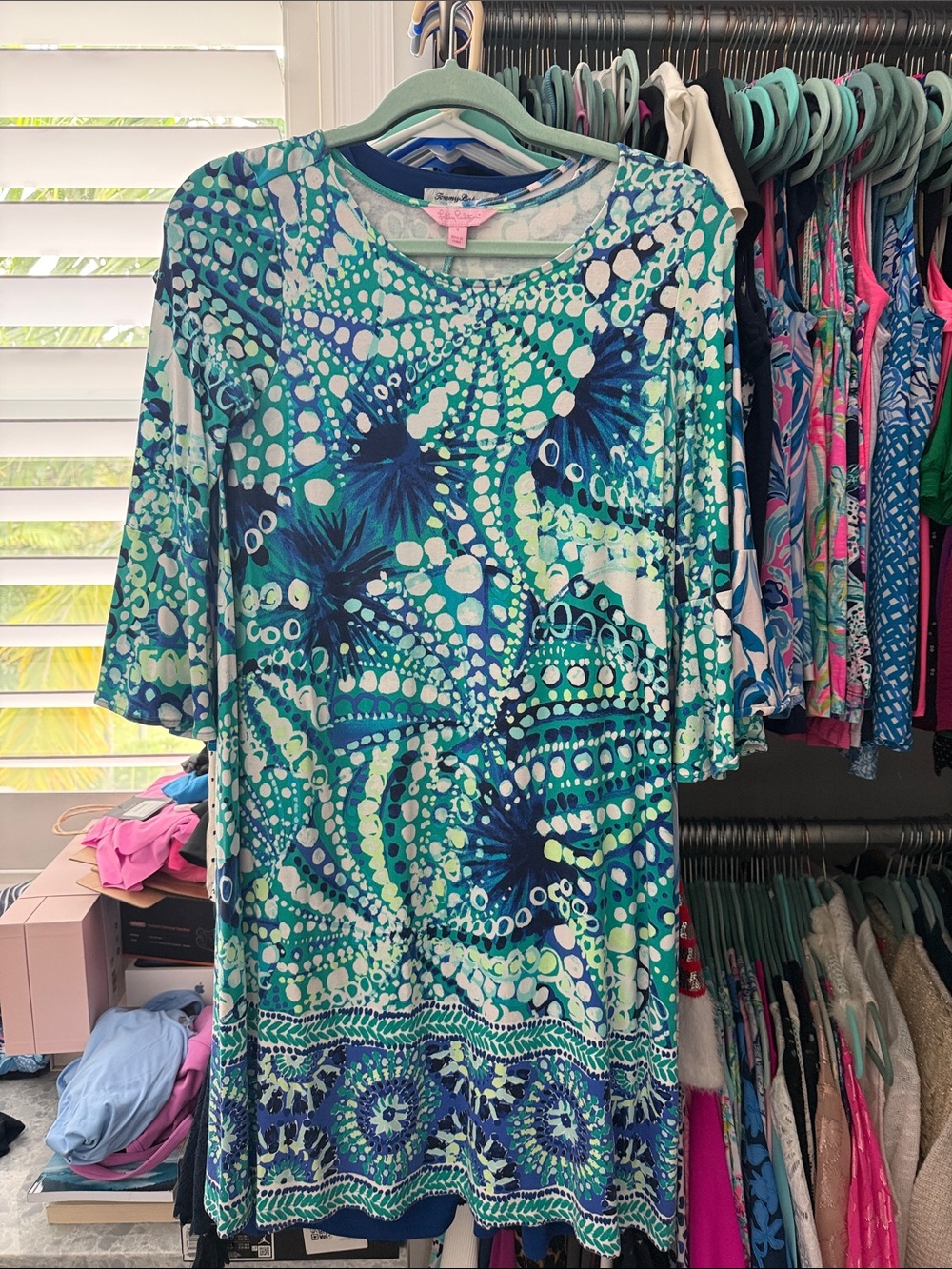 Lilly Pulitzer Roe Your Boat Midi Shift Dress